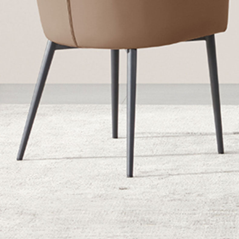 Modern Style Dining Chair Leather Low Back Side Chair for Dining Room