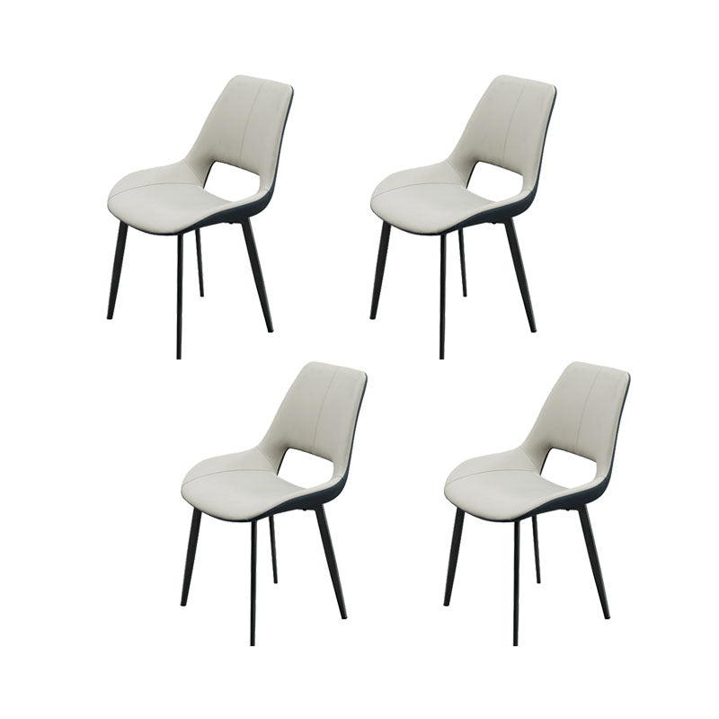 Modern Style Dining Chair Leather Low Back Side Chair for Dining Room Blue-White 4 Piece Set Clearhalo 'Dining Chairs' 'Dining Tables & Seating' 'dining_chair' 'furn' 'furn_dining_chair' 'Furniture' 'Kitchen & Dining Furniture' 7264597
