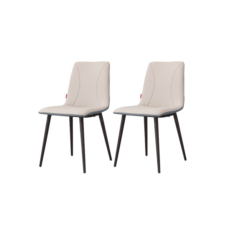 Modern Style Dining Chair Leather Low Back Side Chair for Dining Room