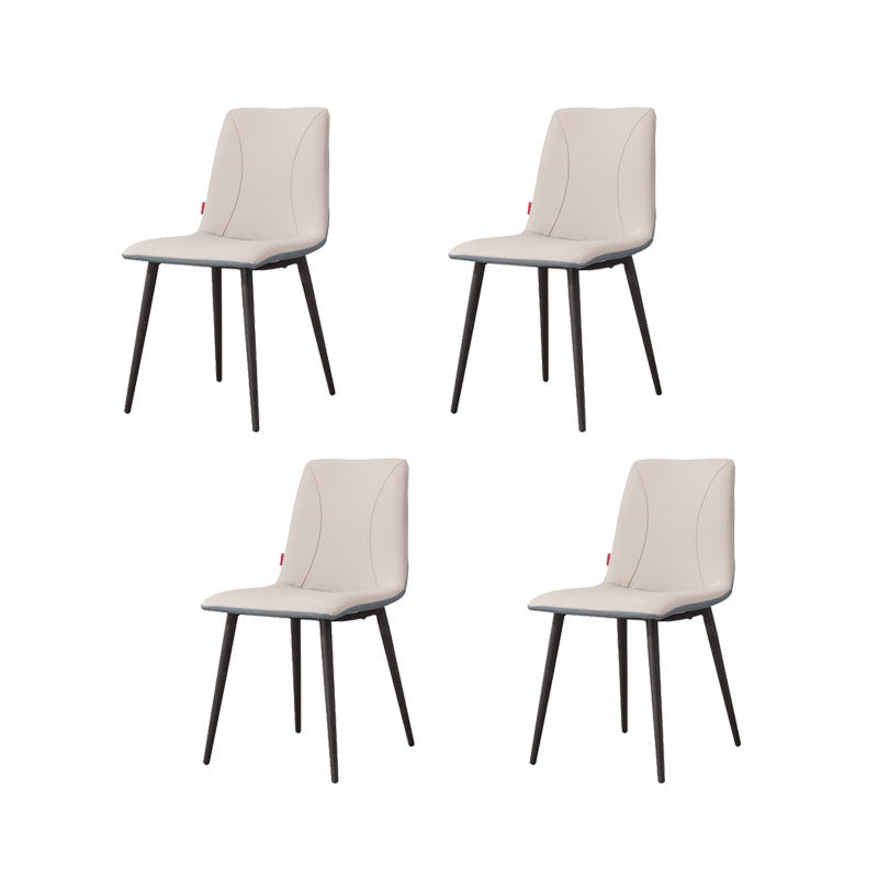 Modern Style Dining Chair Leather Low Back Side Chair for Dining Room