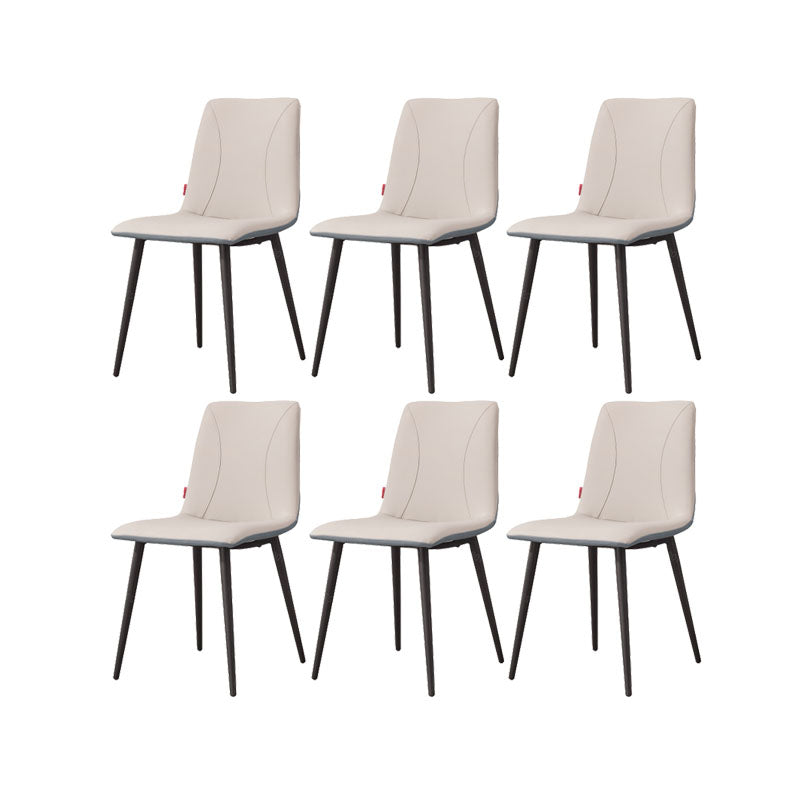 Modern Style Dining Chair Leather Low Back Side Chair for Dining Room Blue 6 Piece Set Clearhalo 'Dining Chairs' 'Dining Tables & Seating' 'dining_chair' 'furn' 'furn_dining_chair' 'Furniture' 'Kitchen & Dining Furniture' 7264610