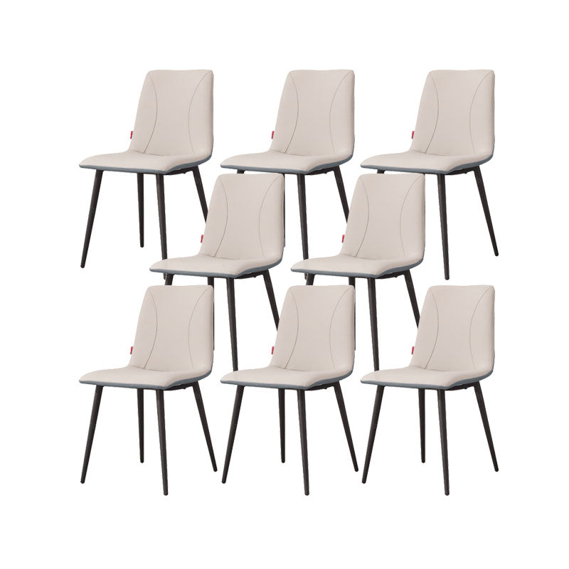 Modern Style Dining Chair Leather Low Back Side Chair for Dining Room