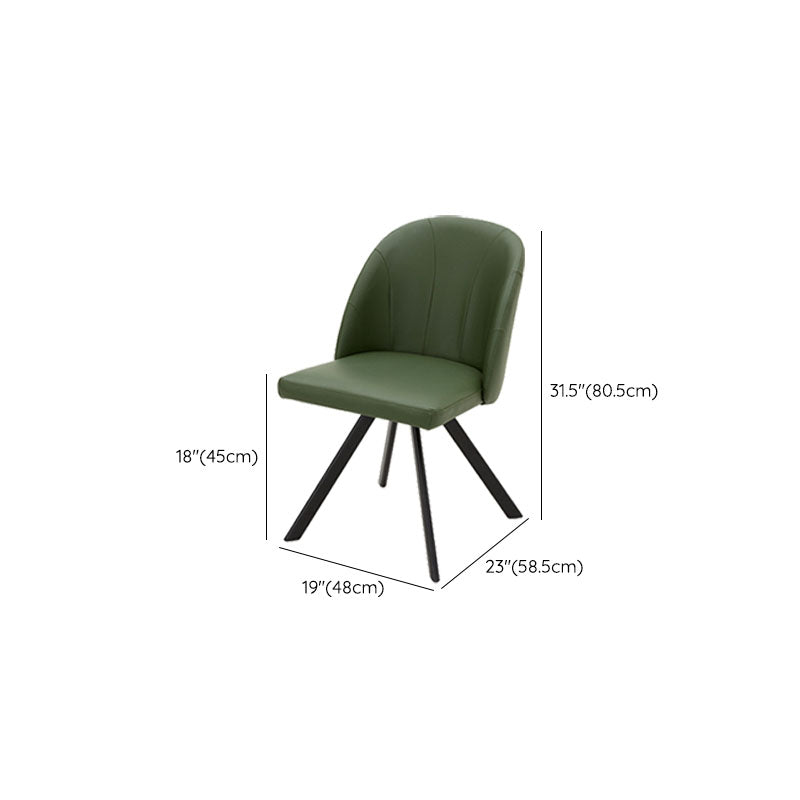 Modern Style Dining Chair Leather Low Back Side Chair for Dining Room