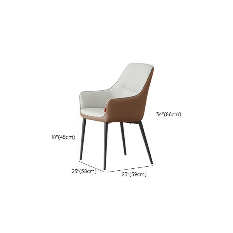 Modern Style Dining Chair Leather Low Back Side Chair for Dining Room