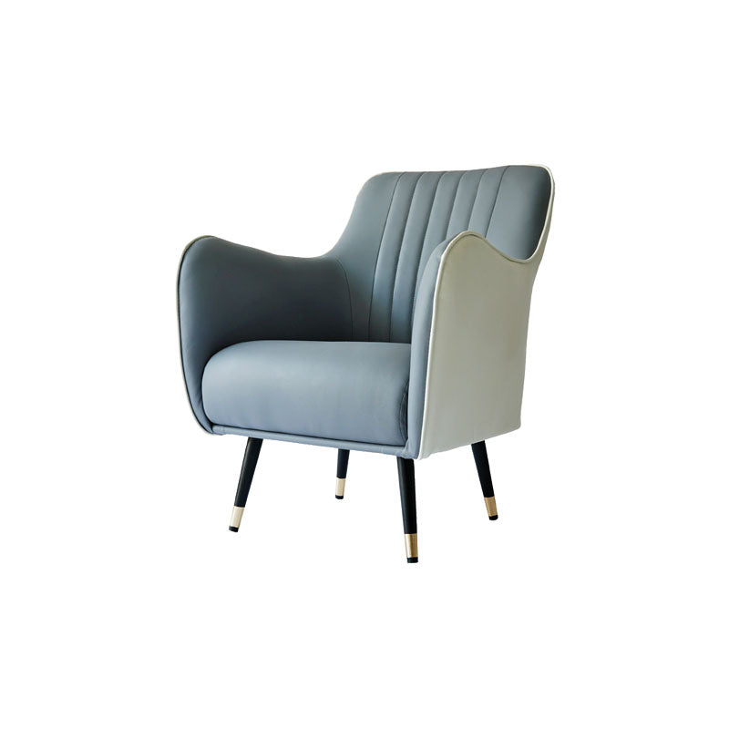 Indoor Faux Leather Dining Arm Chair Upholstered Parsons Chair with 4 Legs White-Gray 1 Piece Clearhalo 'Dining Chairs' 'Dining Tables & Seating' 'dining_chair' 'furn' 'furn_dining_chair' 'Furniture' 'Kitchen & Dining Furniture' 7264651