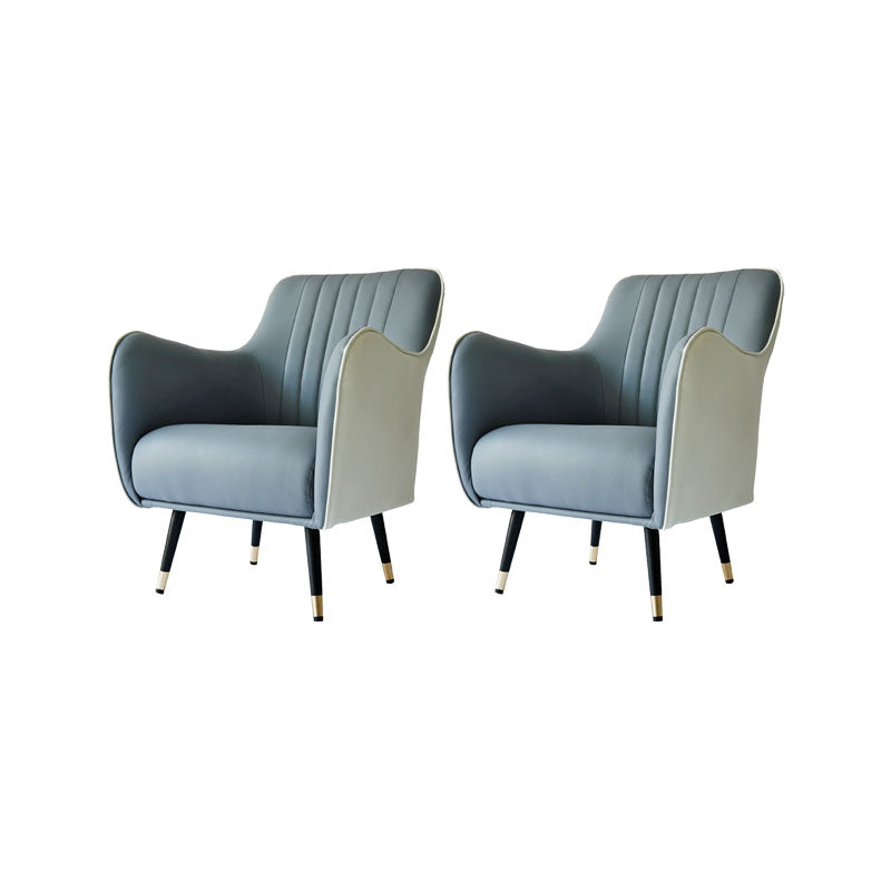 Indoor Faux Leather Dining Arm Chair Upholstered Parsons Chair with 4 Legs White-Gray 2 Piece Set Clearhalo 'Dining Chairs' 'Dining Tables & Seating' 'dining_chair' 'furn' 'furn_dining_chair' 'Furniture' 'Kitchen & Dining Furniture' 7264652