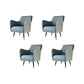 Indoor Faux Leather Dining Arm Chair Upholstered Parsons Chair with 4 Legs White-Gray 4 Piece Set Clearhalo 'Dining Chairs' 'Dining Tables & Seating' 'dining_chair' 'furn' 'furn_dining_chair' 'Furniture' 'Kitchen & Dining Furniture' 7264655