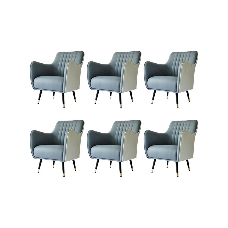Indoor Faux Leather Dining Arm Chair Upholstered Parsons Chair with 4 Legs White-Gray 6 Piece Set Clearhalo 'Dining Chairs' 'Dining Tables & Seating' 'dining_chair' 'furn' 'furn_dining_chair' 'Furniture' 'Kitchen & Dining Furniture' 7264657