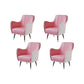 Indoor Faux Leather Dining Arm Chair Upholstered Parsons Chair with 4 Legs White-Pink 4 Piece Set Clearhalo 'Dining Chairs' 'Dining Tables & Seating' 'dining_chair' 'furn' 'furn_dining_chair' 'Furniture' 'Kitchen & Dining Furniture' 7264664