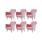 Indoor Faux Leather Dining Arm Chair Upholstered Parsons Chair with 4 Legs White-Pink 6 Piece Set Clearhalo 'Dining Chairs' 'Dining Tables & Seating' 'dining_chair' 'furn' 'furn_dining_chair' 'Furniture' 'Kitchen & Dining Furniture' 7264667