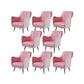 Indoor Faux Leather Dining Arm Chair Upholstered Parsons Chair with 4 Legs White-Pink 8 Piece Set Clearhalo 'Dining Chairs' 'Dining Tables & Seating' 'dining_chair' 'furn' 'furn_dining_chair' 'Furniture' 'Kitchen & Dining Furniture' 7264668