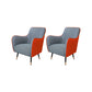 Indoor Faux Leather Dining Arm Chair Upholstered Parsons Chair with 4 Legs Grey Orange 2 Piece Set Clearhalo 'Dining Chairs' 'Dining Tables & Seating' 'dining_chair' 'furn' 'furn_dining_chair' 'Furniture' 'Kitchen & Dining Furniture' 7264671