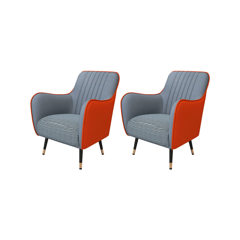 Indoor Faux Leather Dining Arm Chair Upholstered Parsons Chair with 4 Legs Grey Orange 2 Piece Set Clearhalo 'Dining Chairs' 'Dining Tables & Seating' 'dining_chair' 'furn' 'furn_dining_chair' 'Furniture' 'Kitchen & Dining Furniture' 7264671