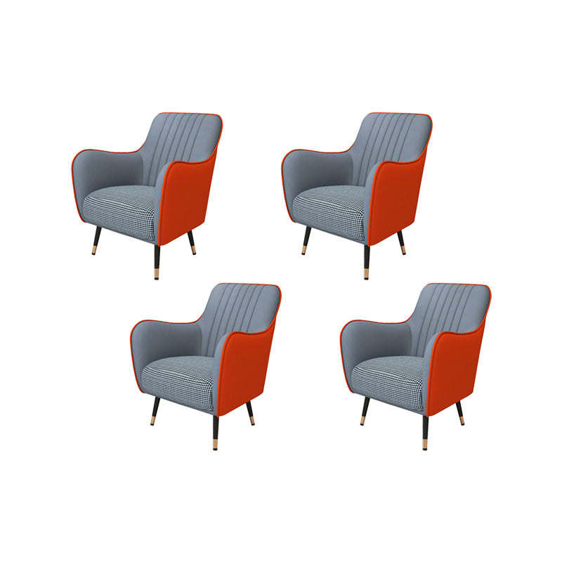 Indoor Faux Leather Dining Arm Chair Upholstered Parsons Chair with 4 Legs Grey Orange 4 Piece Set Clearhalo 'Dining Chairs' 'Dining Tables & Seating' 'dining_chair' 'furn' 'furn_dining_chair' 'Furniture' 'Kitchen & Dining Furniture' 7264672