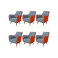 Indoor Faux Leather Dining Arm Chair Upholstered Parsons Chair with 4 Legs Grey Orange 6 Piece Set Clearhalo 'Dining Chairs' 'Dining Tables & Seating' 'dining_chair' 'furn' 'furn_dining_chair' 'Furniture' 'Kitchen & Dining Furniture' 7264673