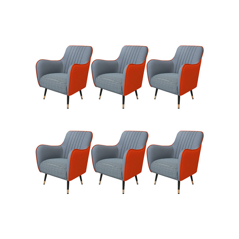 Indoor Faux Leather Dining Arm Chair Upholstered Parsons Chair with 4 Legs Grey Orange 6 Piece Set Clearhalo 'Dining Chairs' 'Dining Tables & Seating' 'dining_chair' 'furn' 'furn_dining_chair' 'Furniture' 'Kitchen & Dining Furniture' 7264673