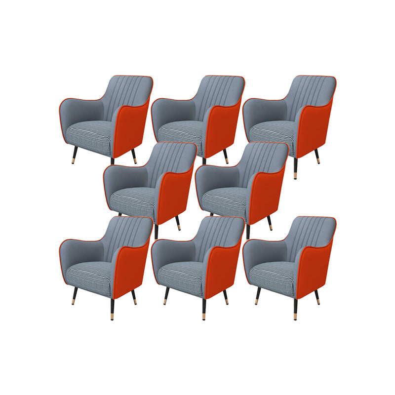 Indoor Faux Leather Dining Arm Chair Upholstered Parsons Chair with 4 Legs Grey Orange 8 Piece Set Clearhalo 'Dining Chairs' 'Dining Tables & Seating' 'dining_chair' 'furn' 'furn_dining_chair' 'Furniture' 'Kitchen & Dining Furniture' 7264674