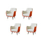 Indoor Faux Leather Dining Arm Chair Upholstered Parsons Chair with 4 Legs White Orange 4 Piece Set Clearhalo 'Dining Chairs' 'Dining Tables & Seating' 'dining_chair' 'furn' 'furn_dining_chair' 'Furniture' 'Kitchen & Dining Furniture' 7264677