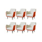 Indoor Faux Leather Dining Arm Chair Upholstered Parsons Chair with 4 Legs White Orange 6 Piece Set Clearhalo 'Dining Chairs' 'Dining Tables & Seating' 'dining_chair' 'furn' 'furn_dining_chair' 'Furniture' 'Kitchen & Dining Furniture' 7264678
