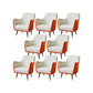 Indoor Faux Leather Dining Arm Chair Upholstered Parsons Chair with 4 Legs White Orange 8 Piece Set Clearhalo 'Dining Chairs' 'Dining Tables & Seating' 'dining_chair' 'furn' 'furn_dining_chair' 'Furniture' 'Kitchen & Dining Furniture' 7264679