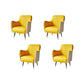 Indoor Faux Leather Dining Arm Chair Upholstered Parsons Chair with 4 Legs White-Yellow 4 Piece Set Clearhalo 'Dining Chairs' 'Dining Tables & Seating' 'dining_chair' 'furn' 'furn_dining_chair' 'Furniture' 'Kitchen & Dining Furniture' 7264687