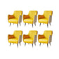 Indoor Faux Leather Dining Arm Chair Upholstered Parsons Chair with 4 Legs White-Yellow 6 Piece Set Clearhalo 'Dining Chairs' 'Dining Tables & Seating' 'dining_chair' 'furn' 'furn_dining_chair' 'Furniture' 'Kitchen & Dining Furniture' 7264688