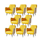 Indoor Faux Leather Dining Arm Chair Upholstered Parsons Chair with 4 Legs White-Yellow 8 Piece Set Clearhalo 'Dining Chairs' 'Dining Tables & Seating' 'dining_chair' 'furn' 'furn_dining_chair' 'Furniture' 'Kitchen & Dining Furniture' 7264689