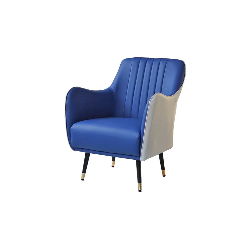 Indoor Faux Leather Dining Arm Chair Upholstered Parsons Chair with 4 Legs White-Blue 1 Piece Clearhalo 'Dining Chairs' 'Dining Tables & Seating' 'dining_chair' 'furn' 'furn_dining_chair' 'Furniture' 'Kitchen & Dining Furniture' 7264690