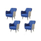 Indoor Faux Leather Dining Arm Chair Upholstered Parsons Chair with 4 Legs White-Blue 4 Piece Set Clearhalo 'Dining Chairs' 'Dining Tables & Seating' 'dining_chair' 'furn' 'furn_dining_chair' 'Furniture' 'Kitchen & Dining Furniture' 7264692