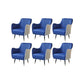 Indoor Faux Leather Dining Arm Chair Upholstered Parsons Chair with 4 Legs White-Blue 6 Piece Set Clearhalo 'Dining Chairs' 'Dining Tables & Seating' 'dining_chair' 'furn' 'furn_dining_chair' 'Furniture' 'Kitchen & Dining Furniture' 7264693