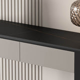 Tavolo da console a mezzaluna moderna Tabella di divano console in pietra in oro/grigio/nero