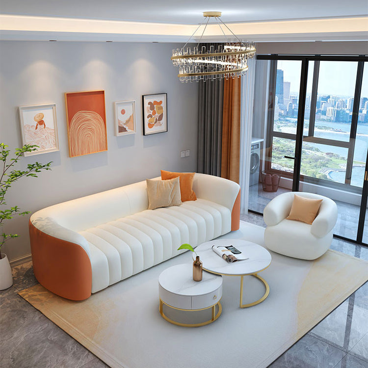 Wit houten sectionele vlekbestendige sectionele bank voor woonkamer