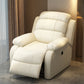 Solid Color Faux Leather Standard Recliner Metal Frame Recliner Chair Faux Leather White Clearhalo 'Chairs & Seating' 'furn' 'furn_recliners' 'Furniture' 'Living Room Furniture' 'Recliners' 7264829