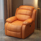 Solid Color Faux Leather Standard Recliner Metal Frame Recliner Chair Faux Leather Orange Clearhalo 'Chairs & Seating' 'furn' 'furn_recliners' 'Furniture' 'Living Room Furniture' 'Recliners' 7264830