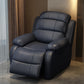 Solid Color Faux Leather Standard Recliner Metal Frame Recliner Chair Faux Leather Blue Clearhalo 'Chairs & Seating' 'furn' 'furn_recliners' 'Furniture' 'Living Room Furniture' 'Recliners' 7264833