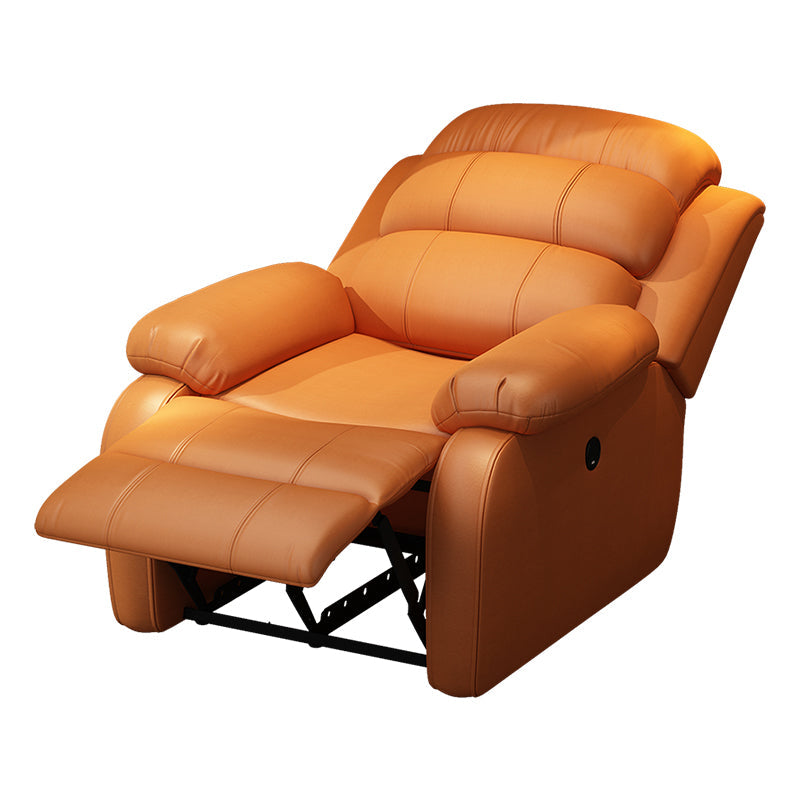 Solid Color Faux Leather Standard Recliner Metal Frame Recliner Chair Clearhalo 'Chairs & Seating' 'furn' 'furn_recliners' 'Furniture' 'Living Room Furniture' 'Recliners' 7264834