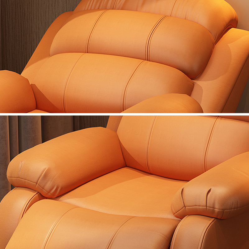 Solid Color Faux Leather Standard Recliner Metal Frame Recliner Chair Clearhalo 'Chairs & Seating' 'furn' 'furn_recliners' 'Furniture' 'Living Room Furniture' 'Recliners' 7264836