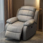 Solid Color Faux Leather Standard Recliner Metal Frame Recliner Chair Faux Leather Light Gray Clearhalo 'Chairs & Seating' 'furn' 'furn_recliners' 'Furniture' 'Living Room Furniture' 'Recliners' 7264841