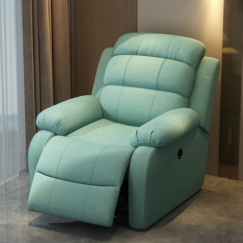 Solid Color Faux Leather Standard Recliner Metal Frame Recliner Chair Tech Cloth Sky Blue Clearhalo 'Chairs & Seating' 'furn' 'furn_recliners' 'Furniture' 'Living Room Furniture' 'Recliners' 7264847
