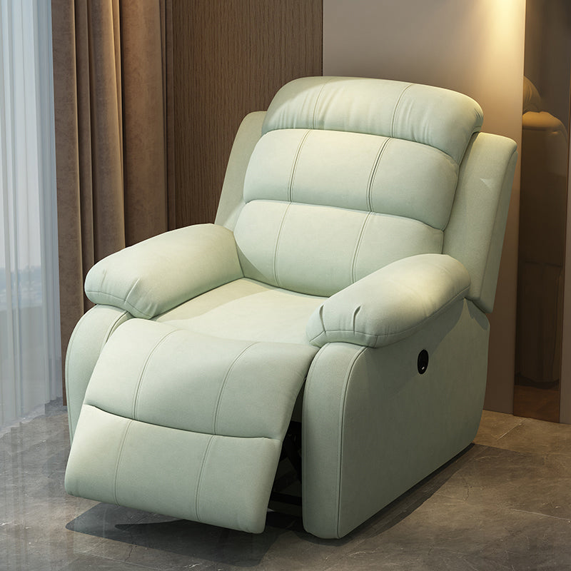 Solid Color Faux Leather Standard Recliner Metal Frame Recliner Chair Tech Cloth Mint Green Clearhalo 'Chairs & Seating' 'furn' 'furn_recliners' 'Furniture' 'Living Room Furniture' 'Recliners' 7264848