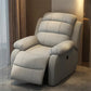 Solid Color Faux Leather Standard Recliner Metal Frame Recliner Chair Tech Cloth Light Gray Clearhalo 'Chairs & Seating' 'furn' 'furn_recliners' 'Furniture' 'Living Room Furniture' 'Recliners' 7264849