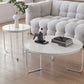 Round White Acrylic Coffee Table Contemporary 3 Legs Cocktail Table