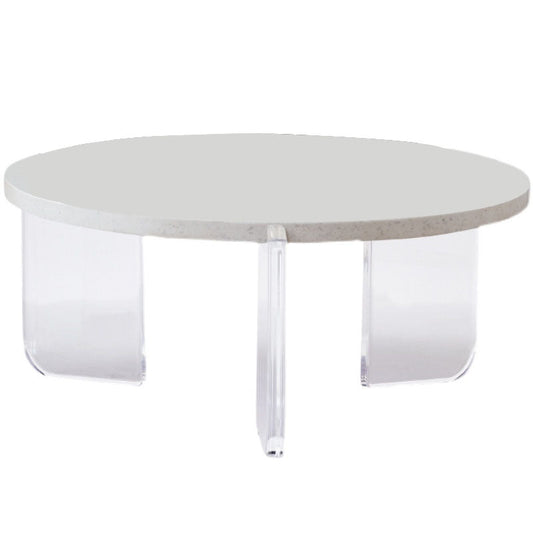 Tavolino rotondo acrilico bianco a 3 gambe contemporanea tavolo da cocktail