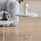 Round White Acrylic Coffee Table Contemporary 3 Legs Cocktail Table