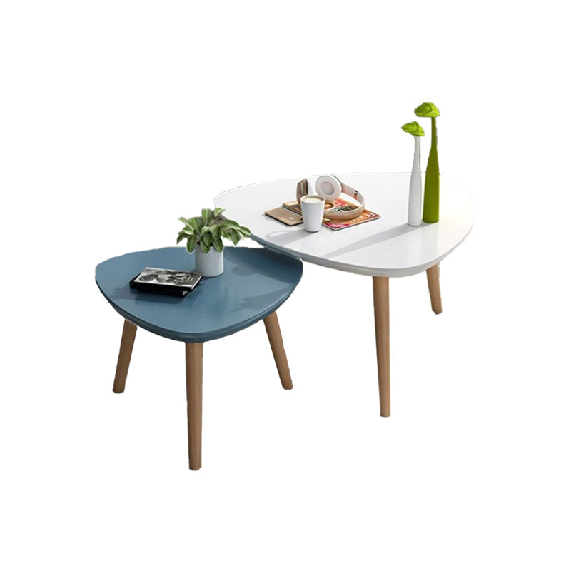 Contemporary Coffee Table Wooden 4 Legs Coffee Cocktail Table Blue Clearhalo 'Coffee & Accent Tables' 'Coffee Tables' 'coffee_tables' 'furn' 'furn_coffee_tables' 'Furniture' 'Living Room Furniture' 7264925