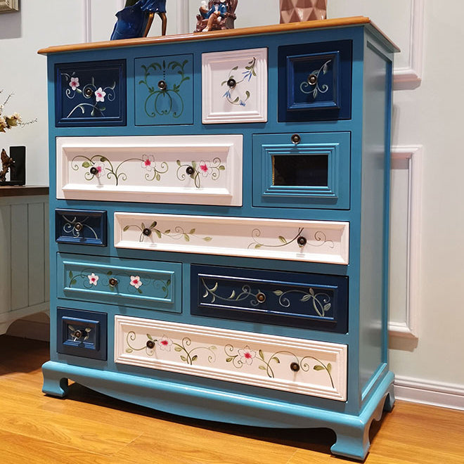 Tocador de cofre de almacenamiento costero con múltiples cajones