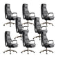 Modern Slide Office Chair Padded Arms Leather Adjustable Seat Height Desk Chair