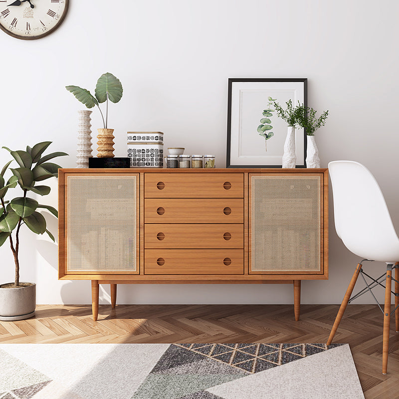 Modern de 4 cajones aparar en pino soporte de buffet de madera maciza para sala de estar