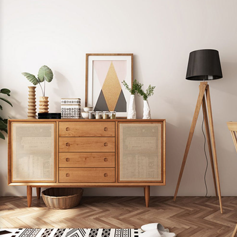 Modern de 4 cajones aparar en pino soporte de buffet de madera maciza para sala de estar