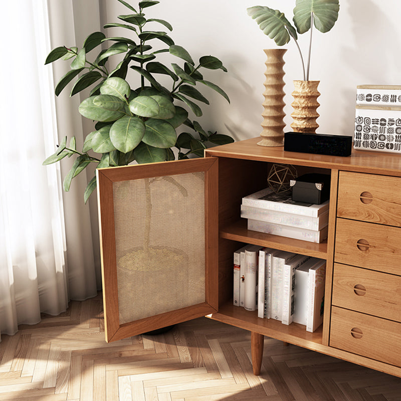 Modern de 4 cajones aparar en pino soporte de buffet de madera maciza para sala de estar